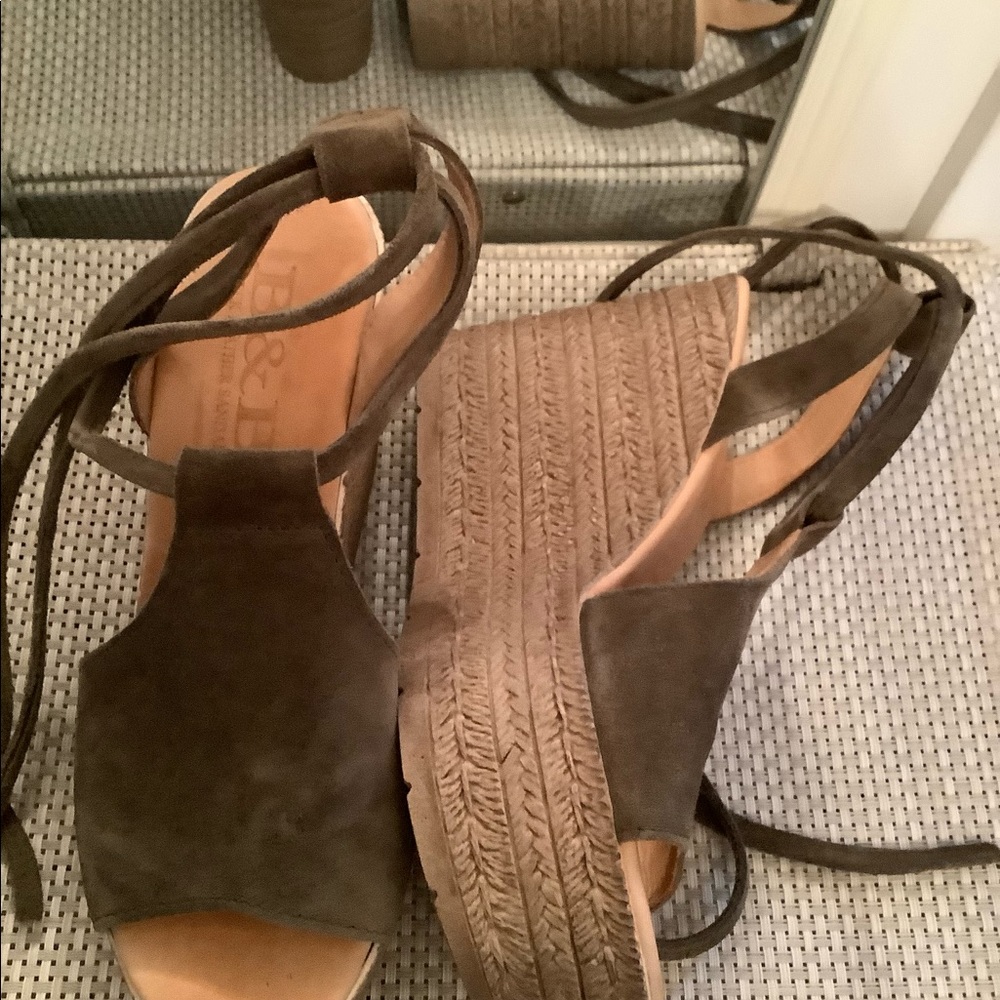 Lace up high wedge shoes